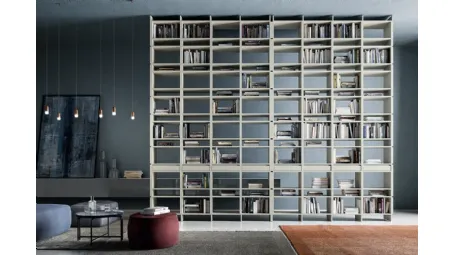 Libreria divisoria in metallo con ripiani in legno Hudson di Cattelan Italia