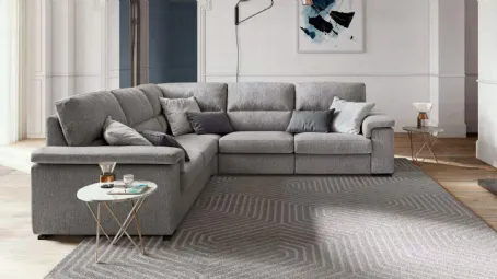 Divano angolare in tessuto con movimento relax Jaro di Le Comfort