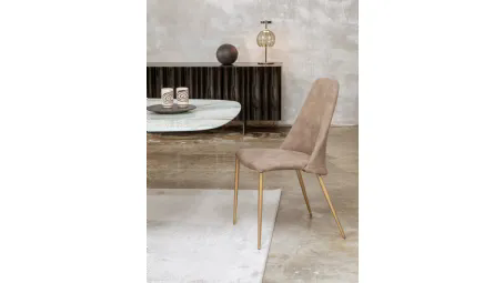 Sedia in pelle scamosciata Elmo di Tonin Casa