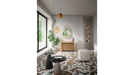 Consolle A3 allungabile in Rovere dotata di 5 prolunghe incorporate nella struttura di Ozzio
