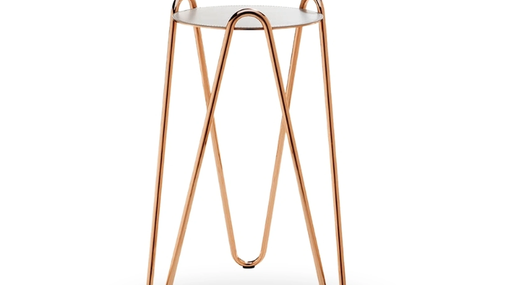 Tavolino in metallo con top rivestito in cuoio Apelle Chic di Midj