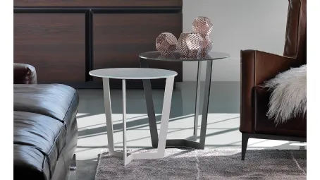 Tavolino in acciaio e cristallo verniciato Jolly di Cattelan Italia