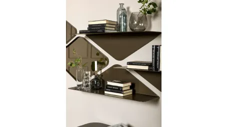 Mensola Matrix shelf in metallo con specchi di Tonin Casa