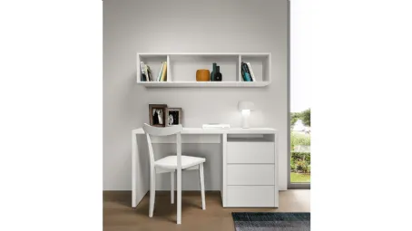 Scrittoio Scrivania con cassettiera finitura Matwood White di SantaLucia
