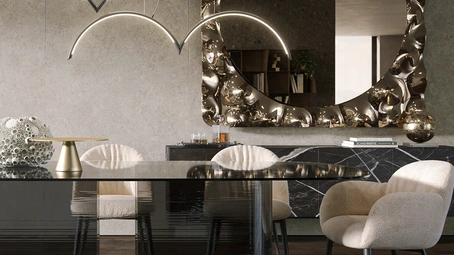 Specchiera Afrodite maxi con cornice in vetro fuso di Tonin Casa