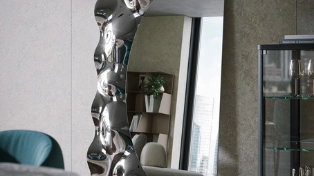 Specchiera di design con cornice in vetro fuso Afrodite di Tonin Casa