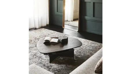 Tavolino alzabile in legno di rovere bruciato Orlando di Cattelan Italia