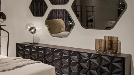 Specchio esagonale Kaleidos di Tonin Casa