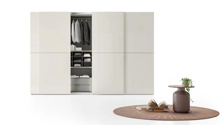 Armadio Ardecò Forte laccato lucido Platino di Spagnol Mobili