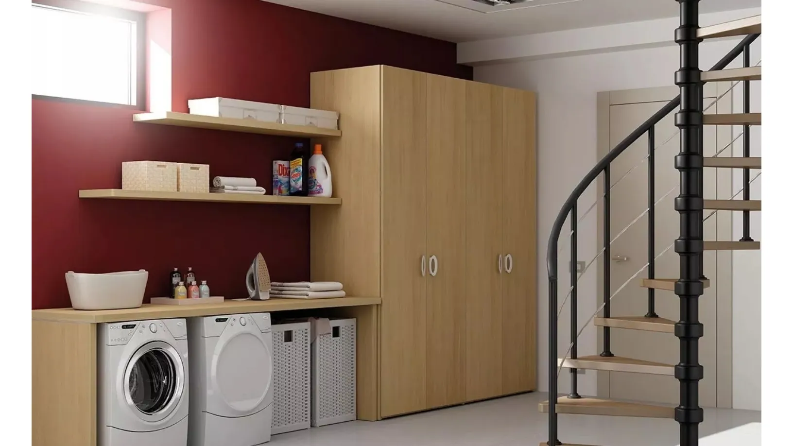 Armadio con ante battenti in laminato AM17 di Moretti Compact