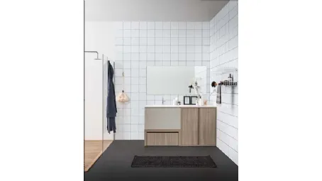 Mobile Bagno da appoggio in melaminico e laccato con top in mineral marmo Acqua e Sapone 05 di Birex