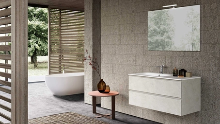 Mobile da Bagno sospeso Block System Slim C39 di Baxar