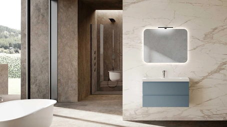Mobile da Bagno sospeso Block System Square Evo C37 di Baxar