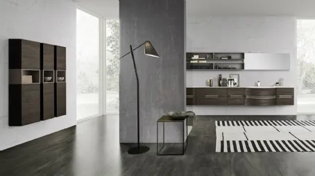 Mobile bagno sospeso M System C013 in laminato effetto legno di Baxar