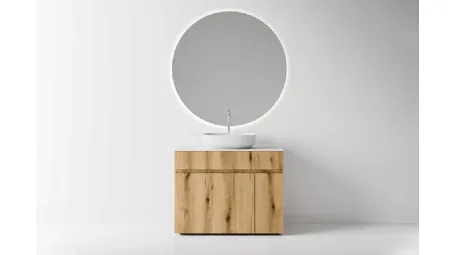 Mobile da Bagno a terra Single in nobilitato effetto legno Coast di Cerasa
