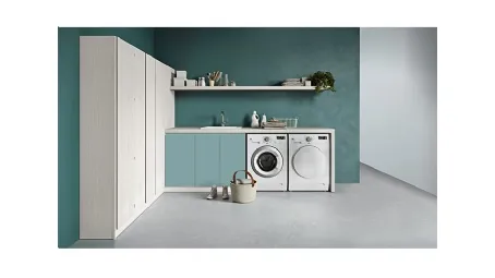 Mobile da Lavanderia angolare in melaminico e laccato Idrobox 09 di Birex