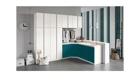 Mobile da Lavanderia ad angolo in melaminico e laccato Idrobox 11 di Birex