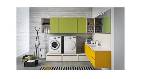 Mobile da Lavanderia dai colori vivaci in laccato opaco Idrobox 12 di Birex