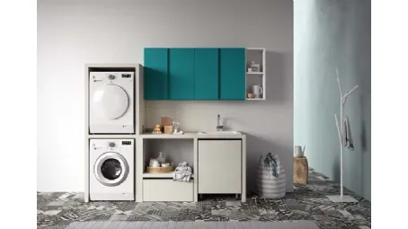 Mobile per lavanderia in laccato opaco e melaminico Idrobox di Birex