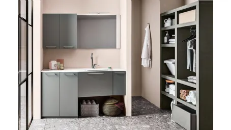 Mobile da Lavanderia in Grigio Dorian e Malta Grigio di Cerasa