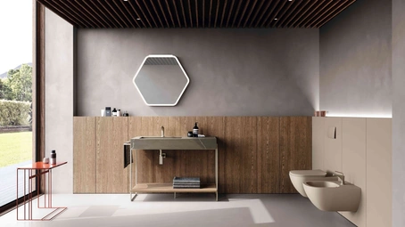 Mobile da Bagno M2 System 241 in rovere avena e gres di Baxar