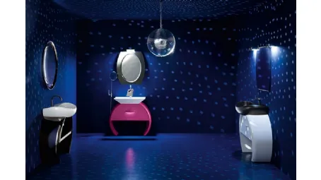 Mobile da Bagno Moon con base con Cassettone Rosa di Cerasa