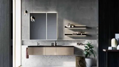 Mobile da Bagno sospeso in laccato metallico Sidero 07 di Birex