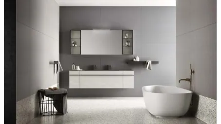 Mobile da Bagno sospeso in laccato effetto resina e top in alluminio Sidero 10 di Birex
