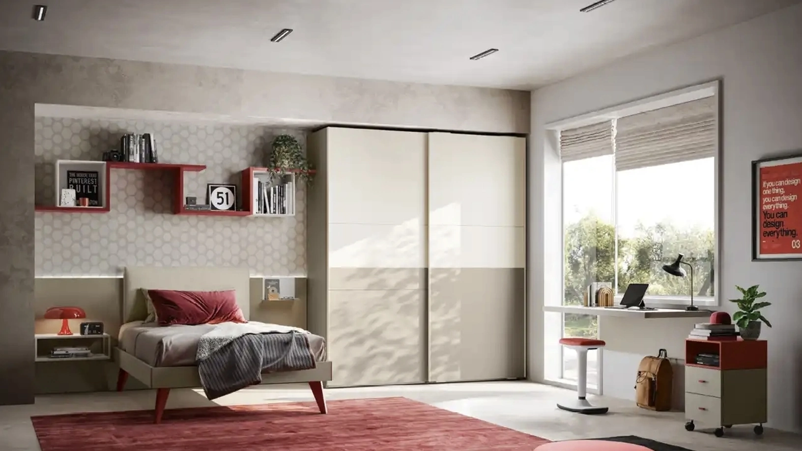 Cameretta per ragazzi Y107 di Moretti Compact Camerette