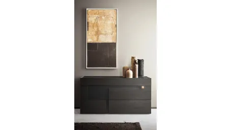 Comò Logos Calvi Brambilla in legno Rovere fumo e laccato opaco di Pianca