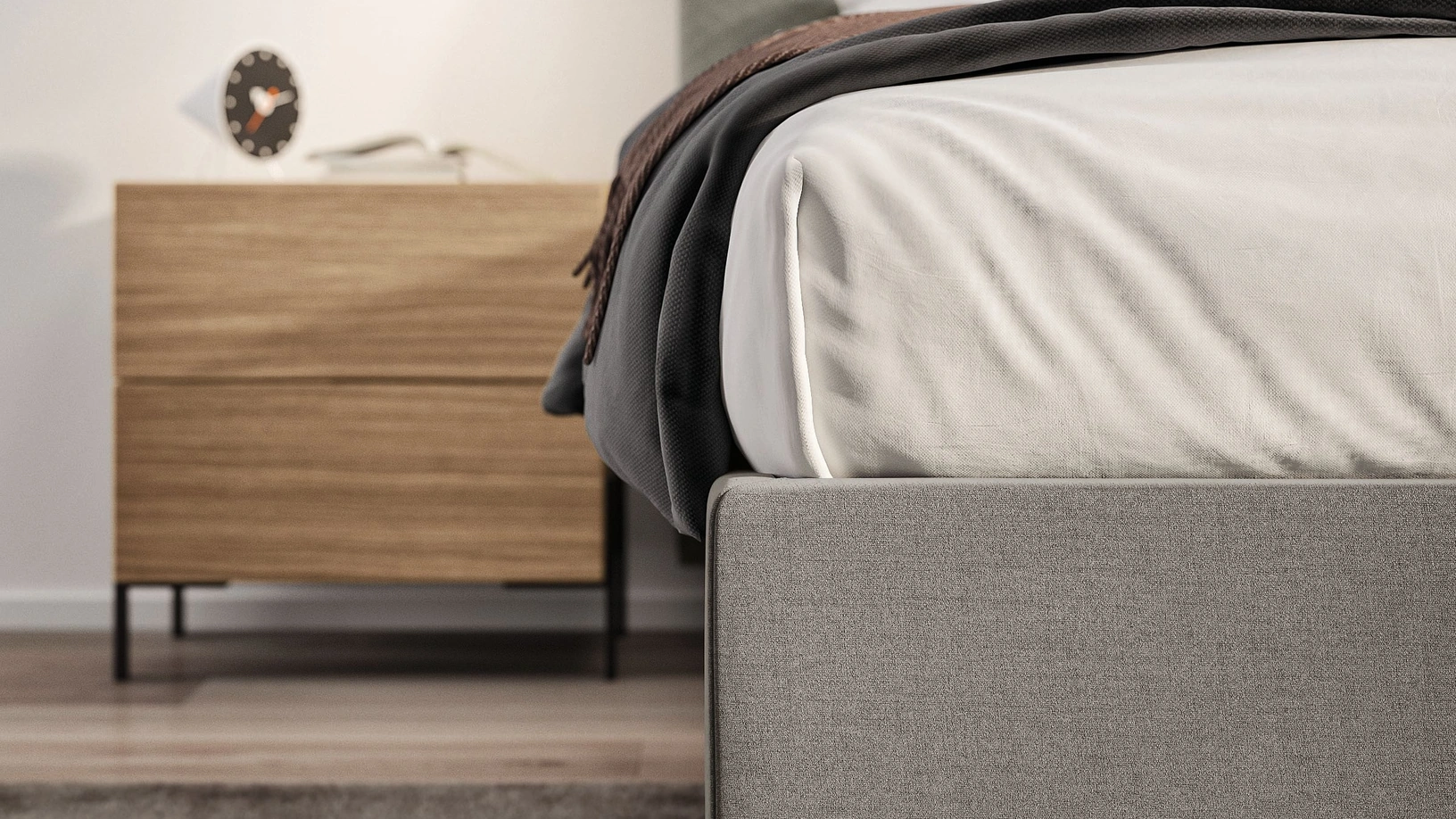 Comodino in rovere nodato Velvet di Spagnol Mobili