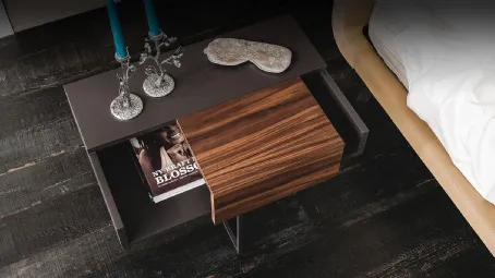Comodino in legno con struttura in acciaio Dante di Cattelan Italia