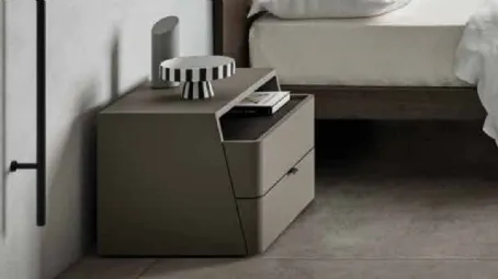 Comodino Quarzo in laccato opaco di SantaLucia