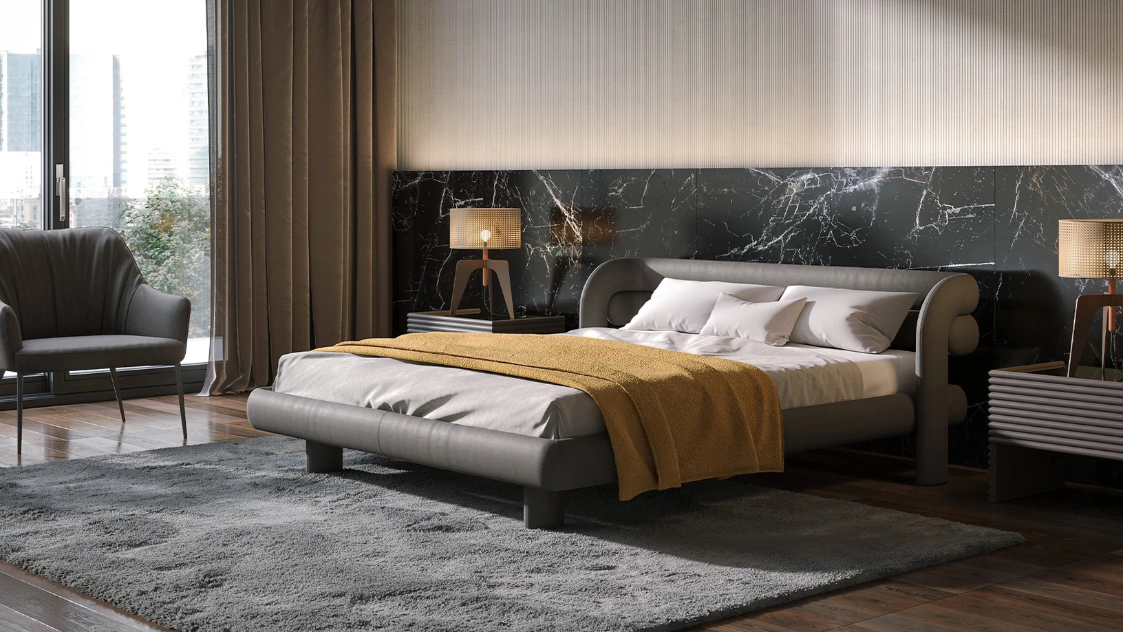 Letto in pelle Bull di Tonin Casa