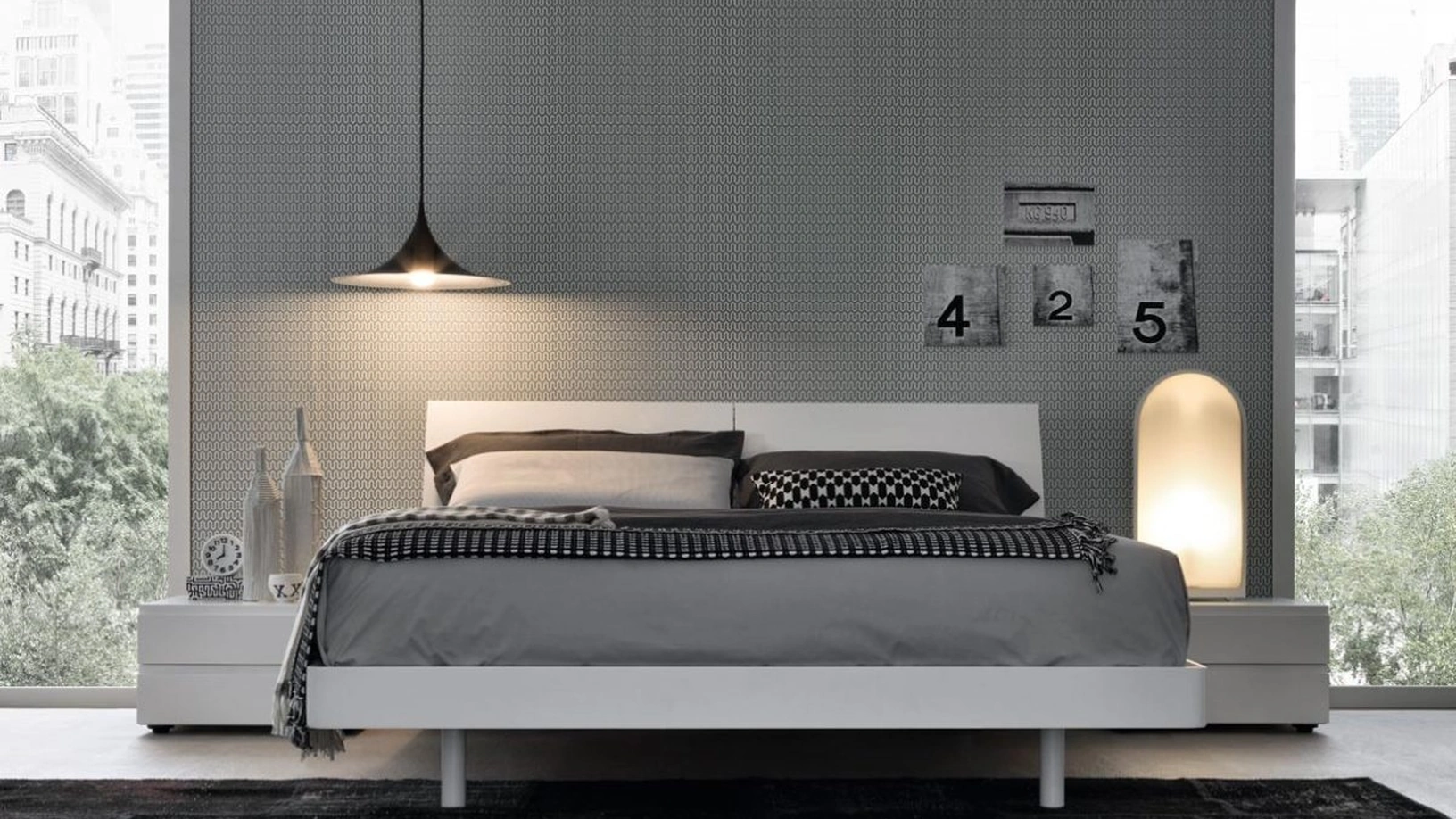 Letto con testiera Clipper di Giellesse