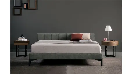 Letto Harry in tessuto e legno di Bodema