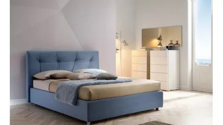 Letto in velluto con testiera imbottita e trapuntata SC220 di Moretti Compact