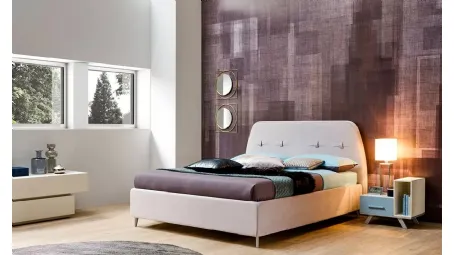 Letto in velluto con testiera arrotondata SC222 di Moretti Compact