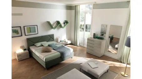 Letto in ecopelle con testiera NC104 di Moretti Compact
