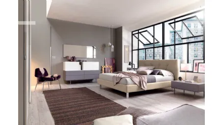 Letto in ecopelle con testiera trapuntata NC107 di Moretti Compact