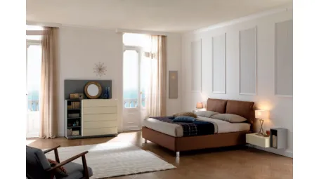 Letto in ecopelle con testiera imbottita NC109 di Moretti Compact