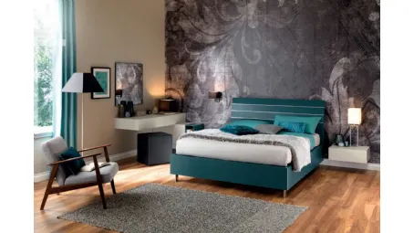 Letto in laccato Pavone con testiera a doghe NC114 di Moretti Compact