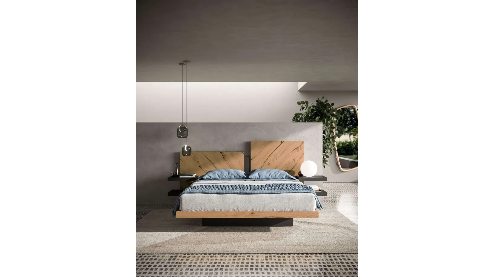 Letto con box contenitore Nazarè di Ozzio