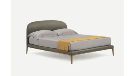 Letto in pelle con testiera imbottita Rada di Pianca