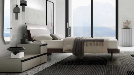 Letto con testiera dal design semplice Lotus di SantaLucia
