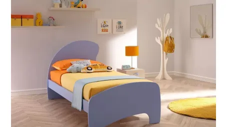 Letto singolo in laccato opaco con testiera Hat SC111 di Moretti Compact
