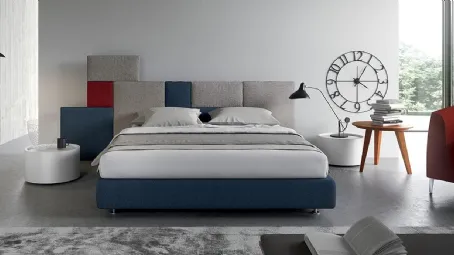 Letto Olimpia Pentagramma Side con boiserie di Spagnol Mobili