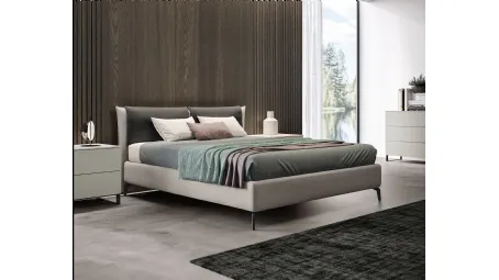 Letto in tessuto imbottito con contenitore Vertigo Box di Spagnol Salotti