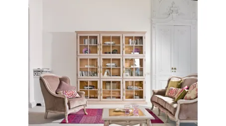 Libreria a muro Artemis in legno laccato e vetro di Tonin Casa