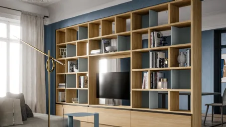 Libreria in legno bifacciale GS215 di SantaLucia